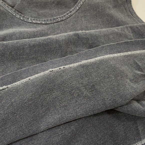 Maui & Sons Mens Tank Top Vintage 90s Faded Black Wraparound Logo - Picture 7 of 9